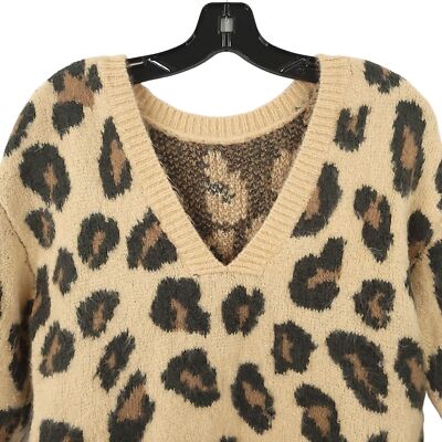 Pink Victoria's Secret Animal Print Sweater Womens Size S Tan