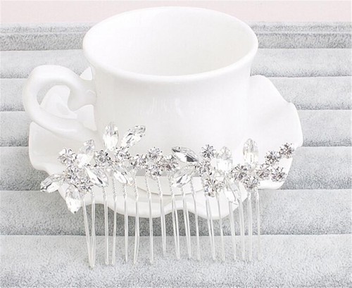 Rhinestone Hair Comb Diamante Wedding Headdress Crystal Bridal Dress Accessories - Picture 1 of 4