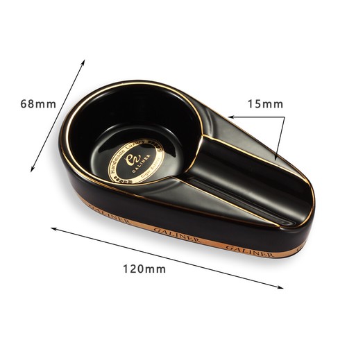 Black Cigar Ashtray Portable Ceramic 1 Cigars Ash Tray Tobacco Cigarette Mini - Picture 2 of 8