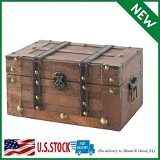 Alexander Small Wooden Storage Chest Trunk | Decorative Wood Box