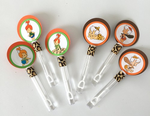 Pebbles and Bam Bam Party Favors/ Bubble Wands, Fiesta de cumpleaños / ducha SET OF 10 - Imagen 5 de 5