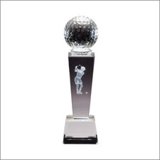 Golf Female Crystal Trophy Personalized Free