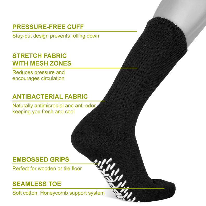 SAOLA 3 6 o 12 Paia Calze Circolatorie Uomo SUOLA ANTISCIVOLO EQUIPAGGIO DIABETICO "GRIPPER"