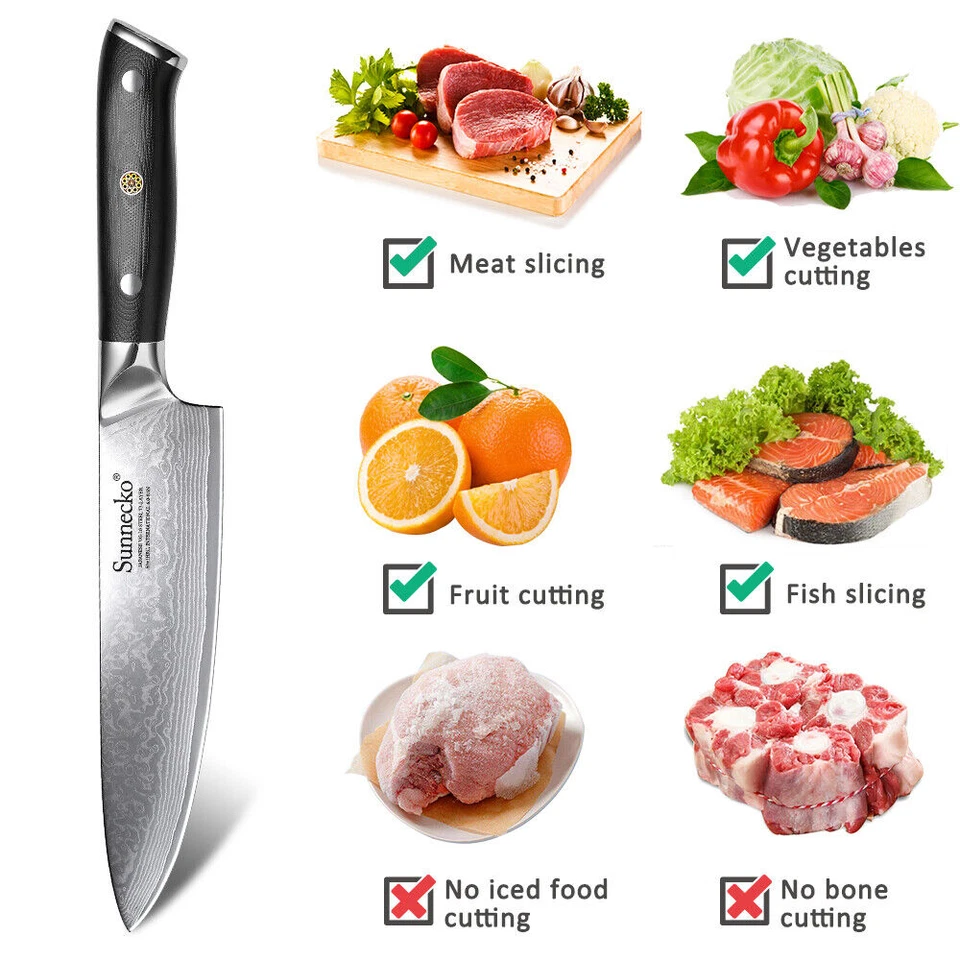 Juego de cuchillos de chef Damasco de precisión de 1-5 piezas para verduras carne Foto 3 de 4