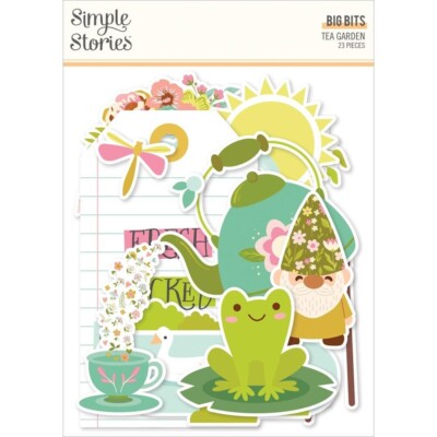 Crafts SS DieCuts Big Bits Tea Garden Here Comes the Sun Umbrella Pond Duck Frog