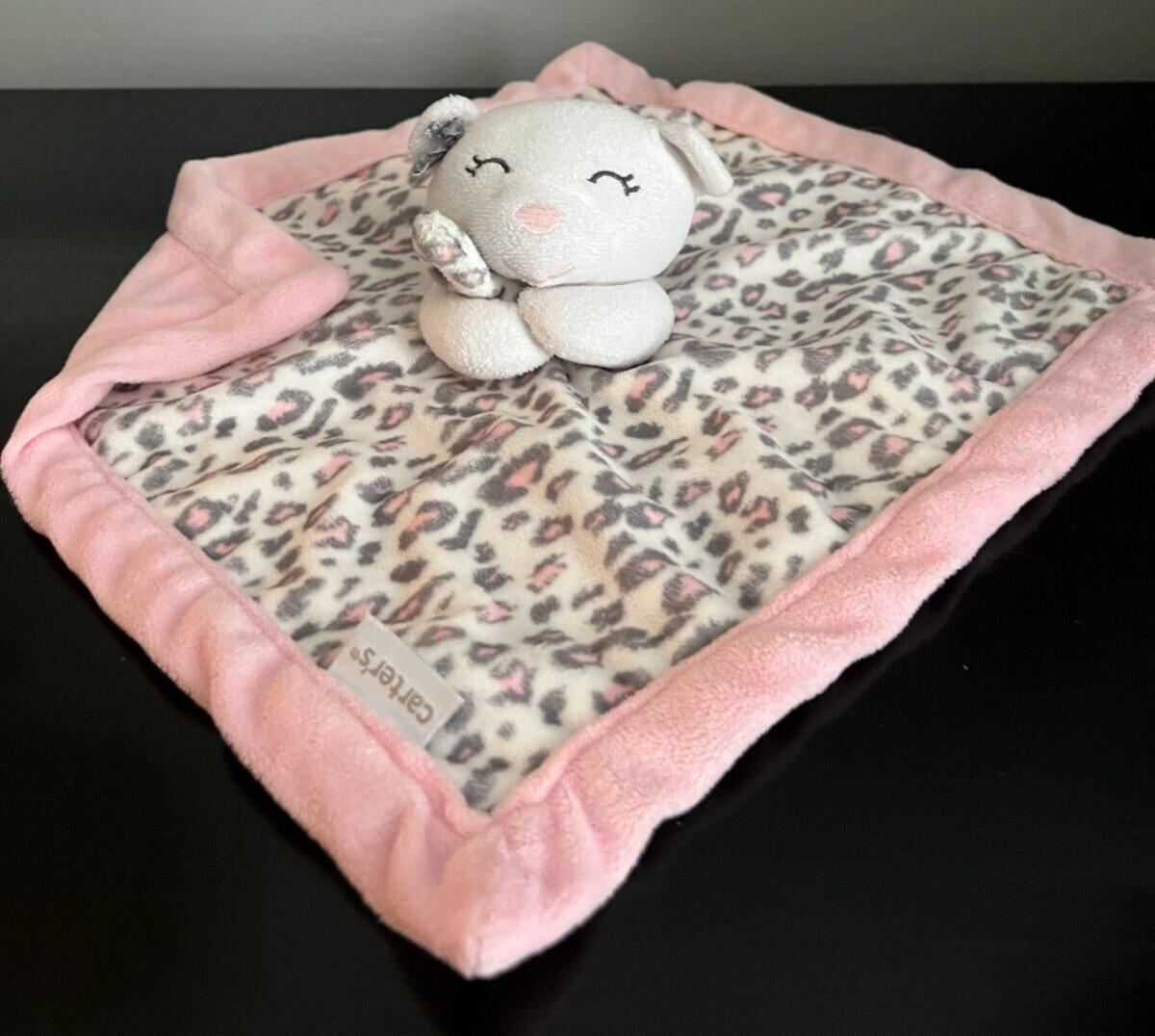 Carters Lovey Plush Bear Leopard Cheetah Print Pink Baby Security