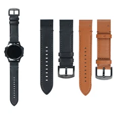 22MM/26MM Black /Brown Leather Watch Strap Wristwatch Bands For Garmin Fenix 8 5