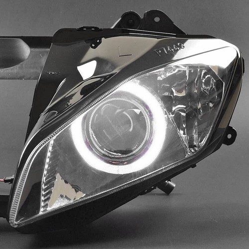 Headlight Assembly Lamp White Angel Eye HID Projector For Yamaha YZF R6 2008-15 - Picture 12 of 15