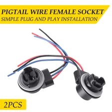 Universal Pigtail Wire Female Socket S 3157 Two Harness Front Turn Signal Park