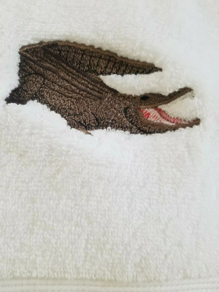 Juego de toallas de baño cocodrilo (3) cocodrilo paño completo lavado a mano pantano sur  Foto 2 de 4