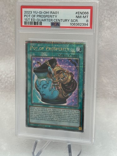 YUGIOH Pot Of Prosperity RA01-EN066 Quarter Century Secret Rare PSA 8 - Picture 4 of 8