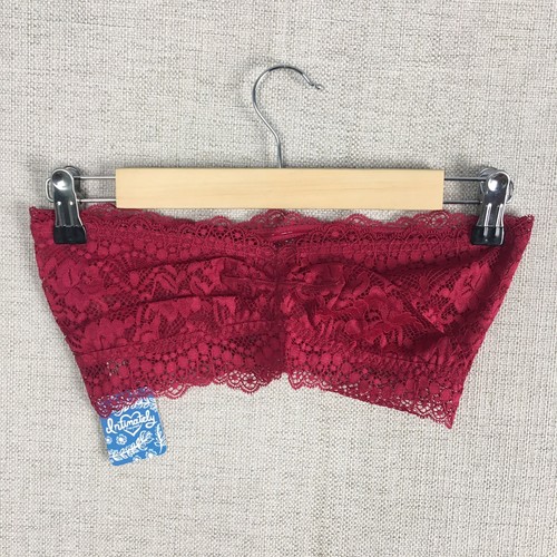Free People Lacey Looks bandeau Bra Size XS Strapless Burgundy Lace NWT $28 - Picture 3 of 9