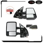Pair Tow Mirrors for 08-16 Ford F250 F350 Super Duty Power Heated Smoke Signal