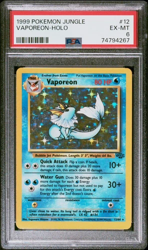 1999 Pokemon Jungle #12 Vaporeon-Holo PSA 6 EX-MT 12/64 FRESH SLAB!