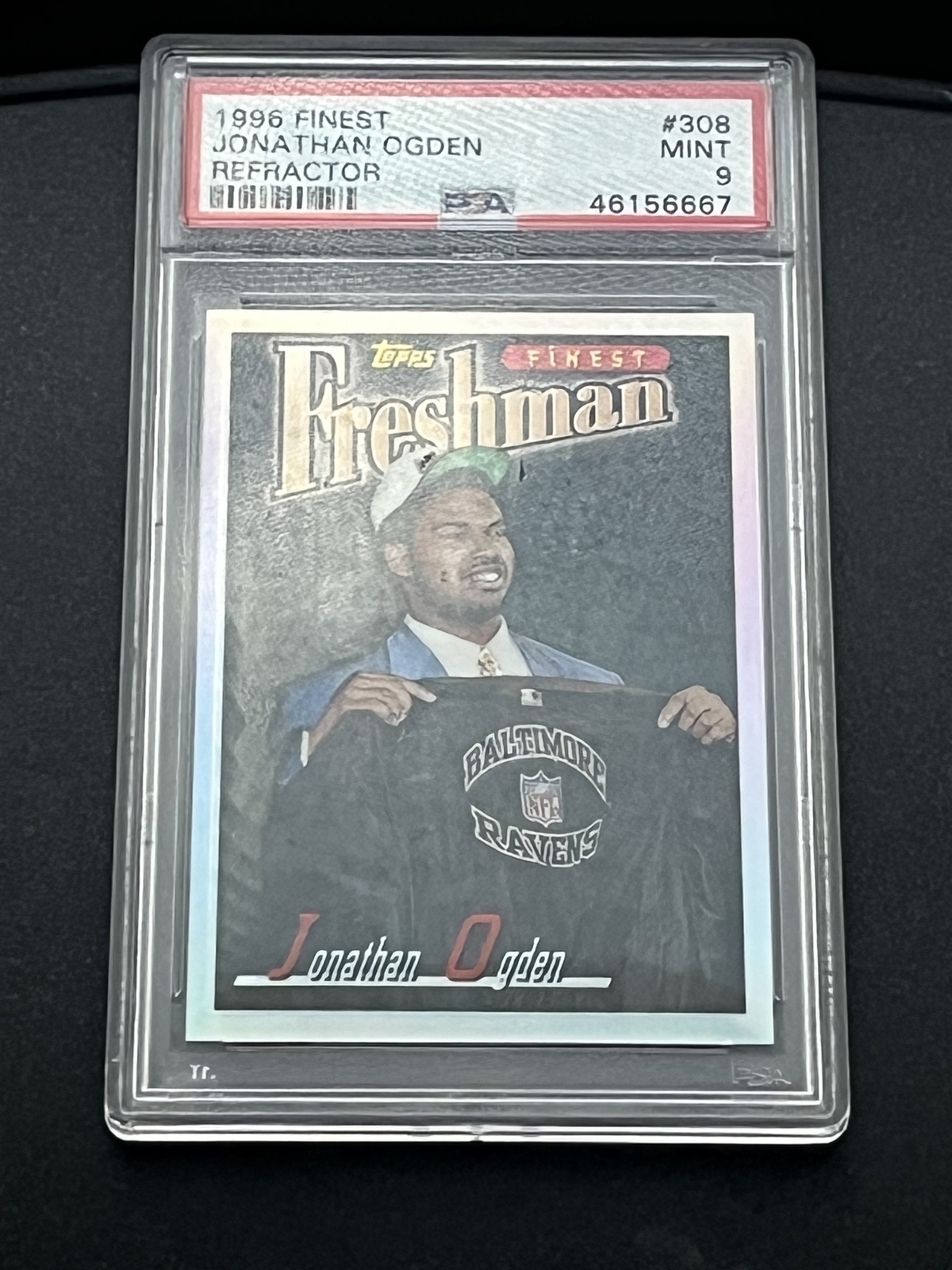 1996 Topps Finest Refractor Jonathan Ogden #308 Rookie RC PSA 9