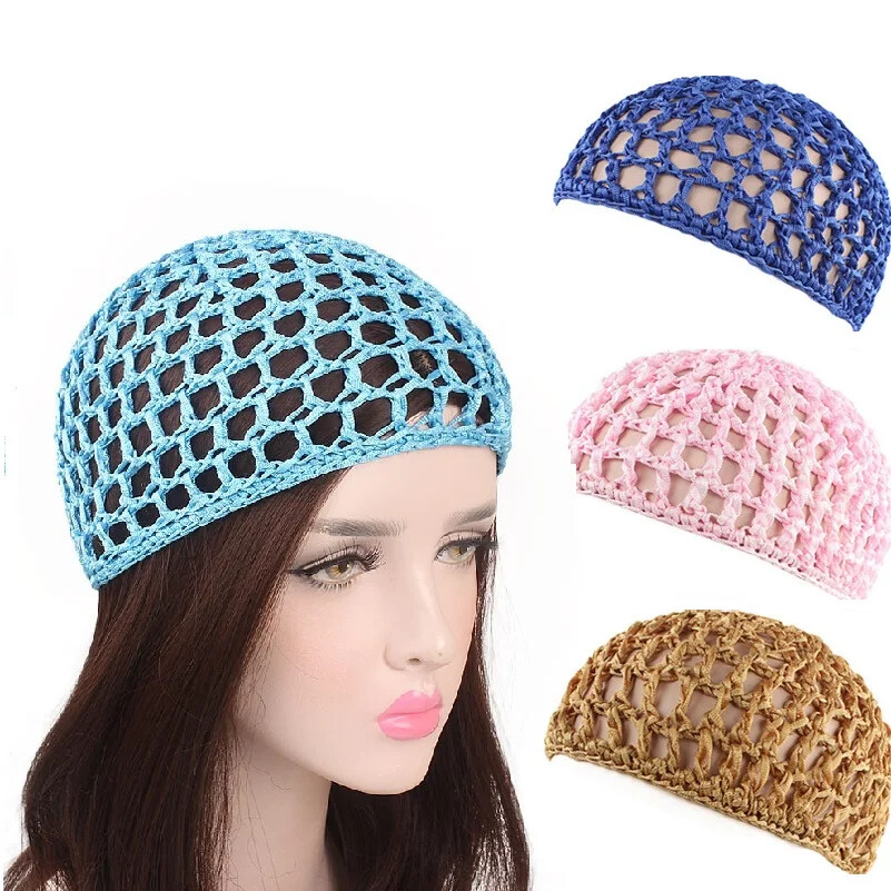 Women Mesh Hair Net handmade Crochet Cap Kufi Caps Snood Sleeping