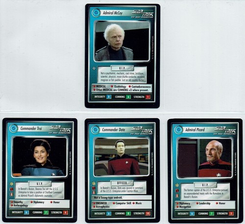STAR TREK CCG 2 PLAYER GAME, FEDERATION SET OF 4 CARDS - Picture 2 of 2