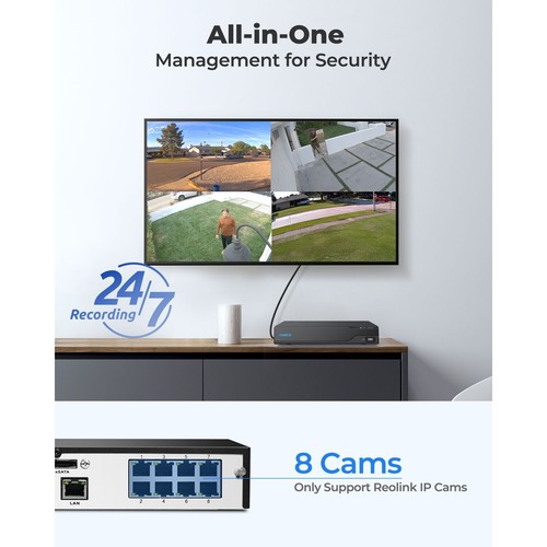 Reolink 8MP PTZ PoE Security Camera System Auto Track Person Vehicle Alert 823A - Picture 19 of 27