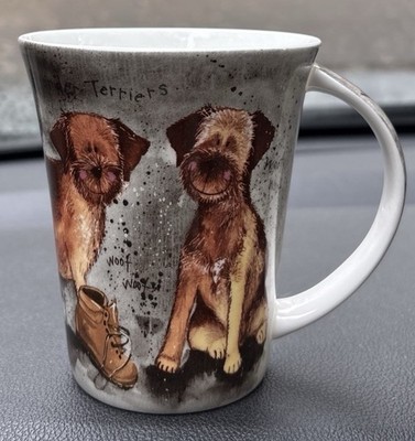 Alex Clark Border Terrier Coffee Cup Mug Queens Fine Bone China Boot Camp