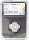 1943 Lincoln Cent NGC MS66 Original Bag Fragment