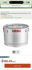 MirOil 60L 7 Gallon Enameled Steel Grease Bucket / Fryer Oil Filter Pot