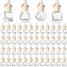 BOTO 100 Pcs Oil Freshener Diffuser with Wooden Cap Empty Essential Diffuser ...