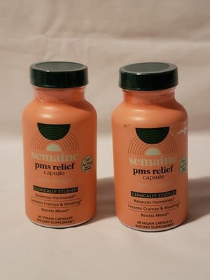 2 New Semaine PMS Relief Capsule Extra Strength 40 Capsules Each Exp 01/27
