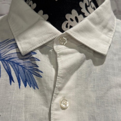 Tommy Bahama Men’s Blue Haven Blooms Linen Blend Button Up Long Sleeve Shirt XL - Picture 10 of 17