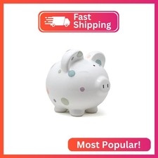 Child to Cherish Ceramic Piggy Bank for Girls, Pastel Multi Dot