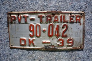 1939 Oklahoma Private Trailer License Plate