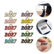 40PCS 2027 Charms, Alloy Number Pendants, Multicolor Numbers for Jewelry