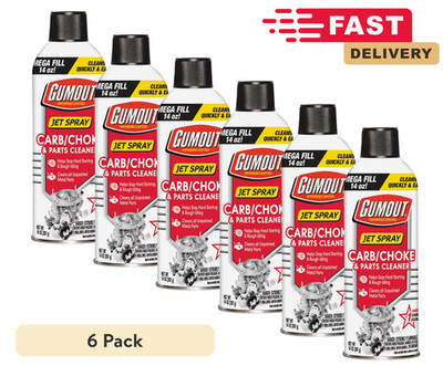 (Pack of 6) Gumout Carb And Choke Carburetor Cleaner 14 Oz. Engine Parts Spray.