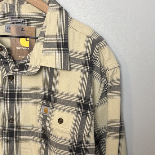 Carhartt Men’s XL Button Up Heavy Flannel Shirt Plaid Original Fit - Picture 7 of 12