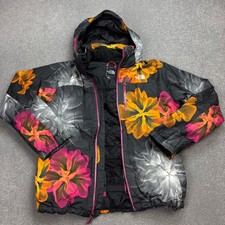 North Face Jacket Womens Large Black Ski Insulated Bomber Hood Coat Lady*