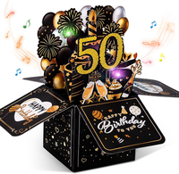 Joyoldelf 50 Geburtstagskarte Mit Musik - 50. Geburtstag Pop Up Karte Mit Lichte