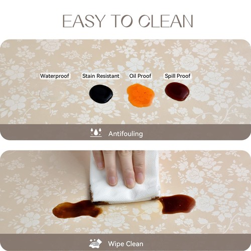 Rectangle Vinyl Tablecloth,100% Waterproof Heavy Duty Oil Spill Proof Stain R... - Picture 3 of 7