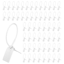 200PCS Plastic Tamper Seals 250mm Length, White Zip Tie Labels