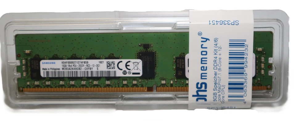 Kit De Memoria PHS RAM 96GB (6x16GB) Compatible Con Apple MacPro7,1 DDR4 - Imagen 3 de 4