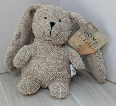 Russ Berrie Plush Home buddies Nibbles tan beige bunny rabbit beanbag terrycloth