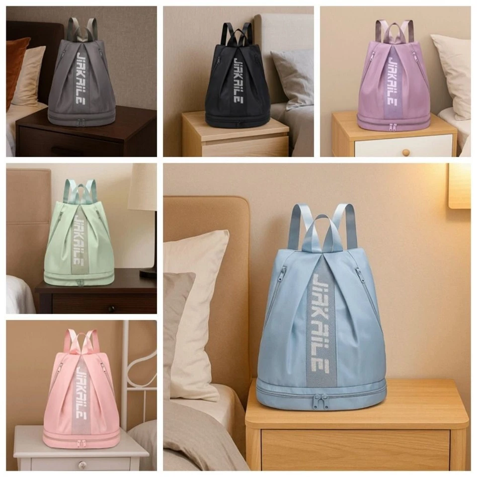 Adjustable Straps Gym Backpack Large Capacity Nylon Sport Daypack Couple - Image 3 of 4