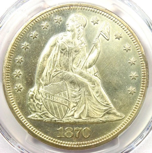 1870 Seated Liberty Silver Dollar $1 - PCGS Uncirculated Detail (UNC MS) - Rare