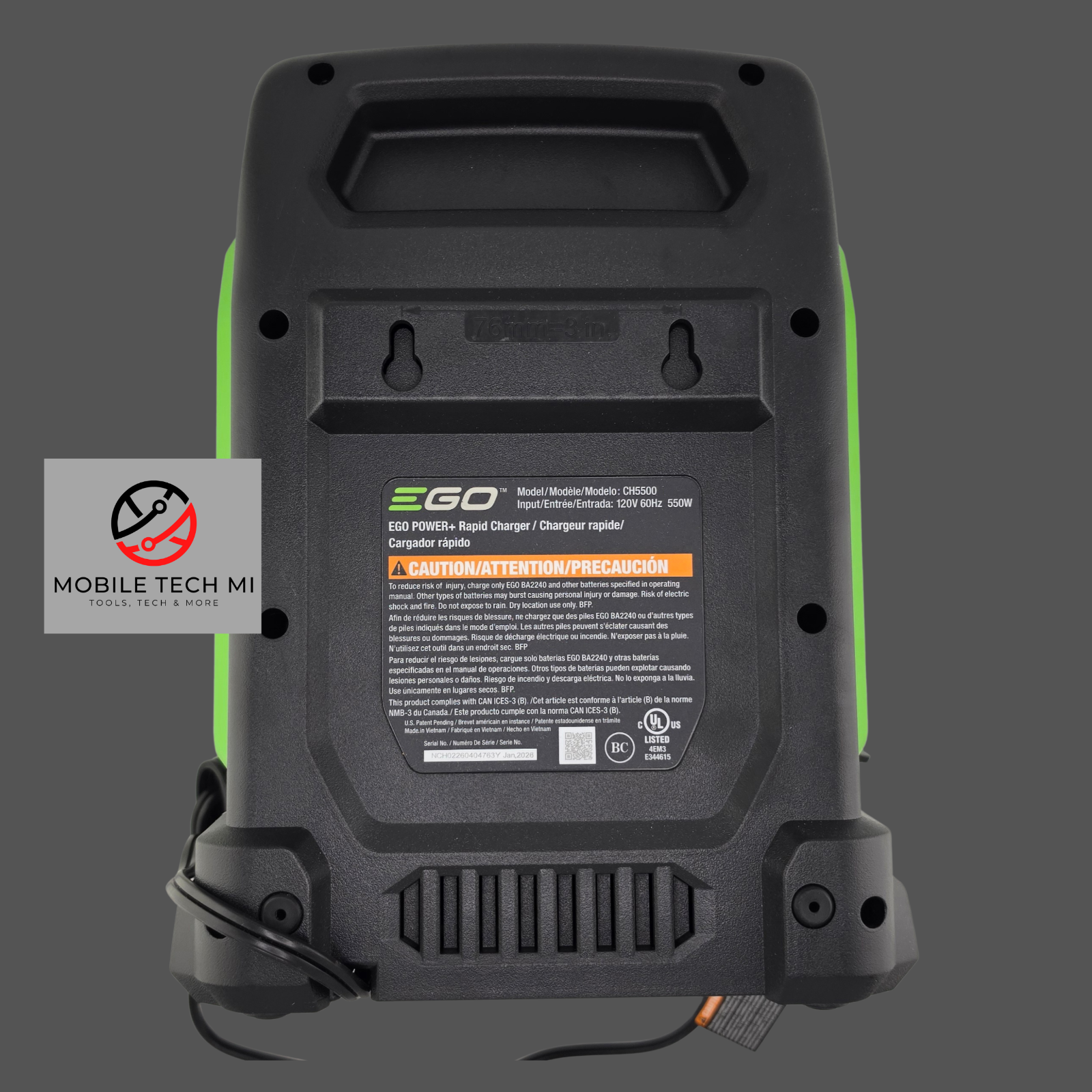 EGO POWER+ CH5500 550W Rapid Charger listing photo 4