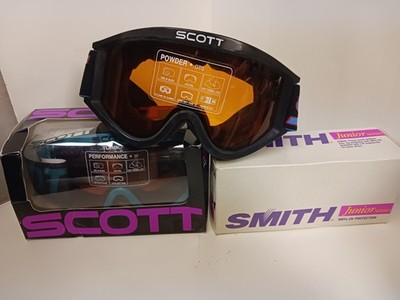 Lot of 3 new Vintage 90s Ski Goggles Adult Junior Scott Smith with tags/box READ