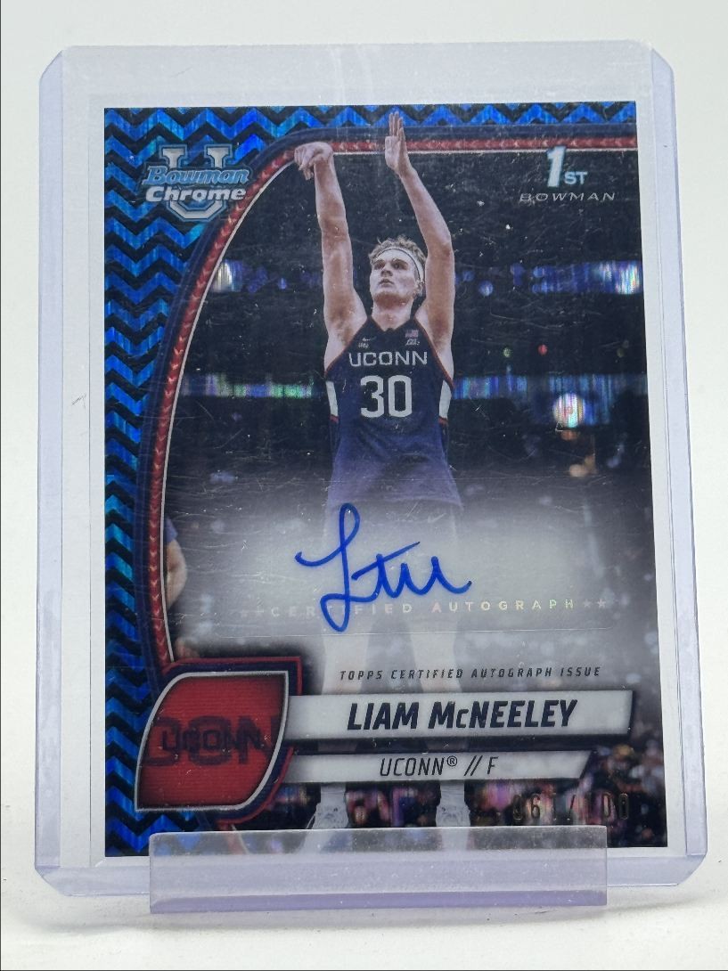 LIAM MCNEELEY 2024-25 BOWMAN CHROME 1ST BLACK BLUE STEALTH AUTO /100 Q4770