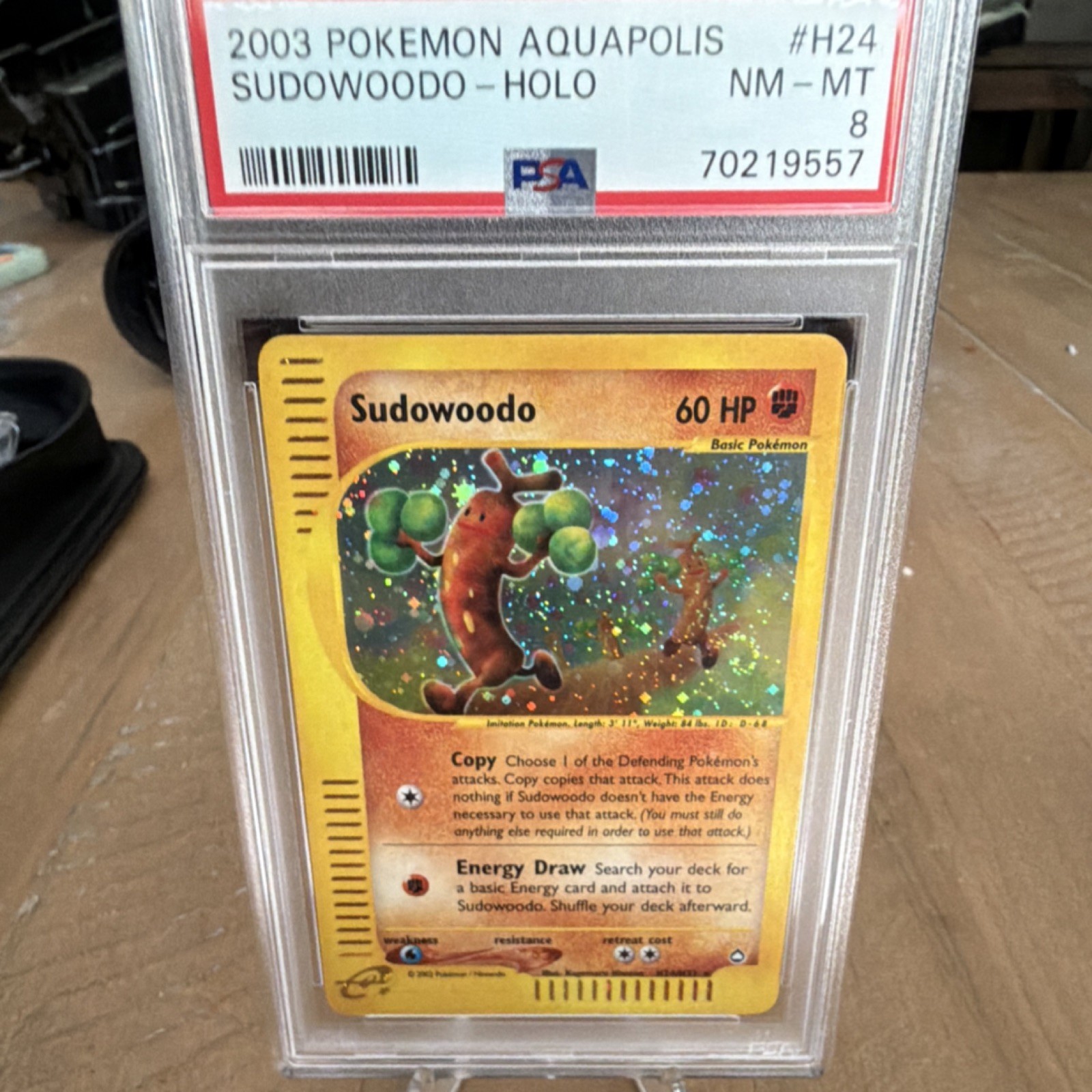 2003 POKEMON AQUAPOLIS #H24 SUDOWOODO-HOLO PSA 8