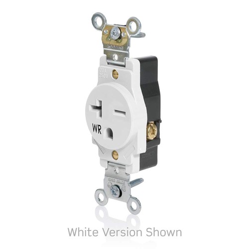 Single Receptacle Outlet, Weather-Resistant, 20 Amp, 250 Volt, Heavy-Duty Ind... - Picture 2 of 3