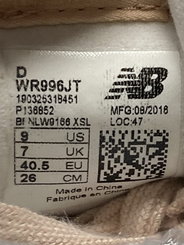 New Balance 996 UK 7 Größe hellbraun Vollleder Sneaker mit Logos - Bild 13 von 13