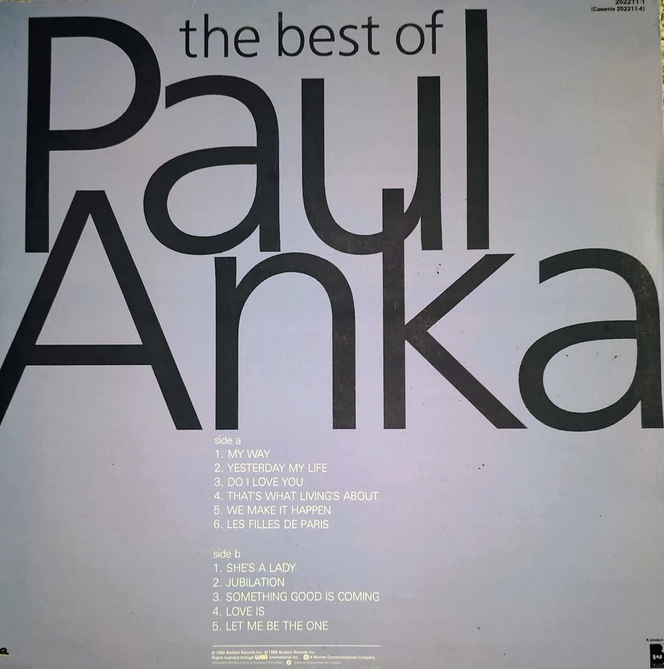 Paul Anka- The Best Of Paul Anka VINYL, LP, Compilation (1985) AUS Release - Image 2 of 4