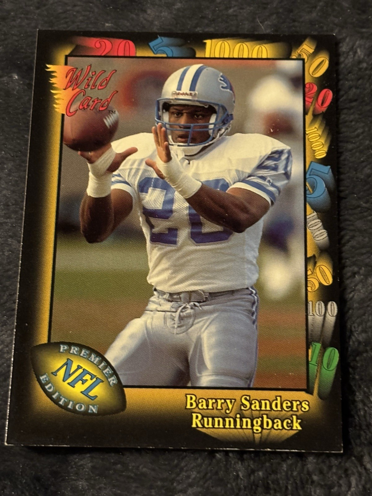 1991 Wild Card #89 Barry Sanders Detroit Lions NFL HOF 2004