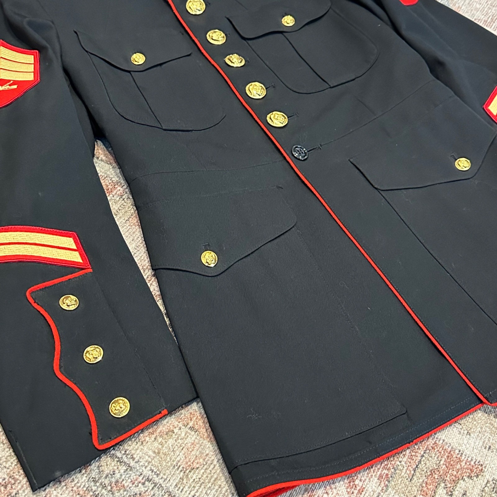 USMC US Marine Corp Dress Blue Jacket Coat Enlisted DSCP Crown Clothing Size 42R